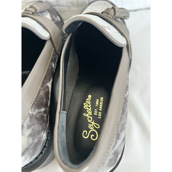 Seychelles Platform Gray Velvet Loafers Size 8 EUC - Picture 6 of 9